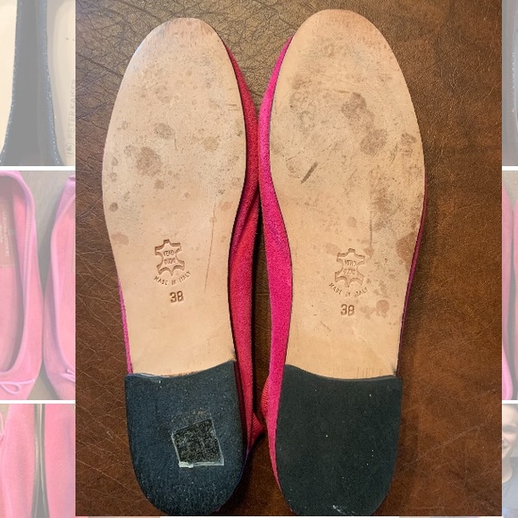CLORINDA ANTINORI Italian Suede Pink Bow Flats EU38* - Picture 5 of 5